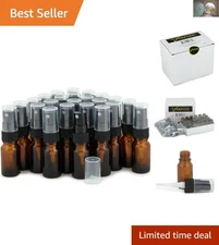 Compact 24 Pack of 10ml Amber Bottles with Fine Mist Sprayers for Perfumes