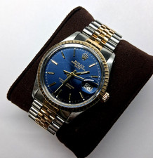 Rolex Date Model  BLUE DIAL Two-Tone Yellow Gold Steel 34mm Jubilee 15053 Watch