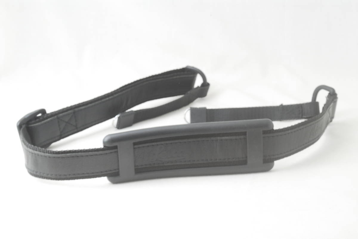 Leica Camera Strap Leather Embossed Character Adjuster Black Genuine Metal Fitti
