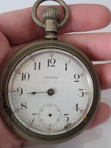 Vintage Waltham Pocket Watch Silverode Case Needs Repair