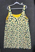 Diane Von Furstenberg Mini Shift Dress Womens Sz 22 Multicolor Floral Sleeveless