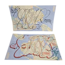 Signed Lin Felton QUIK RTW OG Graffiti Artist  NYC subway Maps