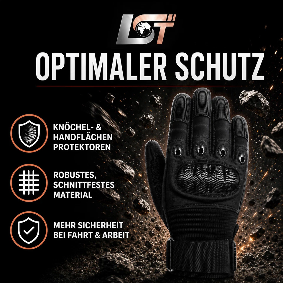 Motorradhandschuhe Sommer Belüftet Kohlefaser Knöchelschutz Touchscreen Funktion - Bild 4 von 4