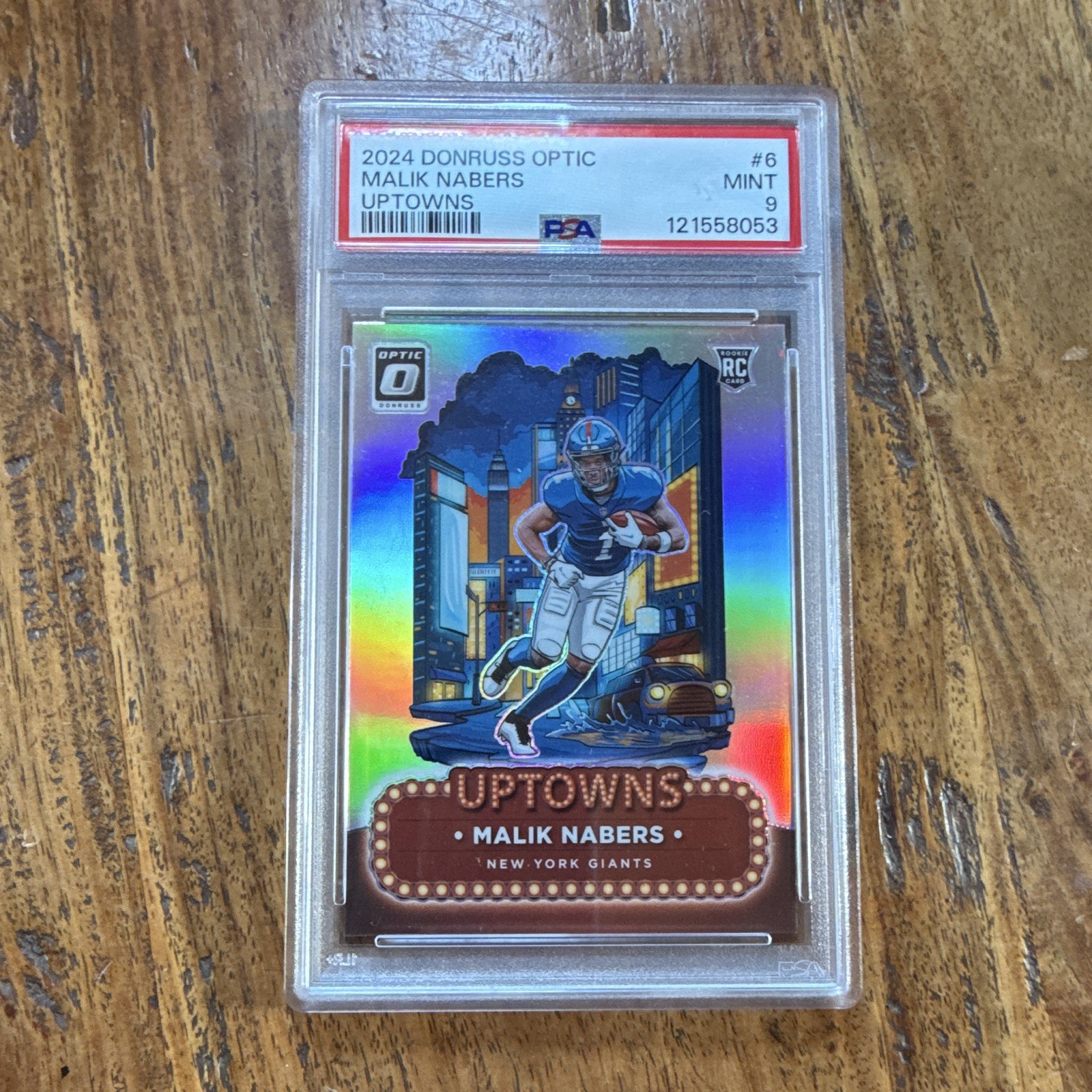 Panini 2024 Donruss Optic Uptowns Malik Nabers RC #6 New York Giants PSA 9