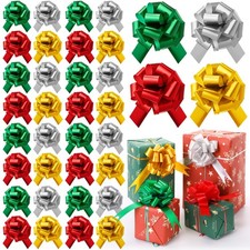 Large Pull String Ribbon Gift Wrap Bows Basket Christmas Holiday 5 Inch 30 PCS