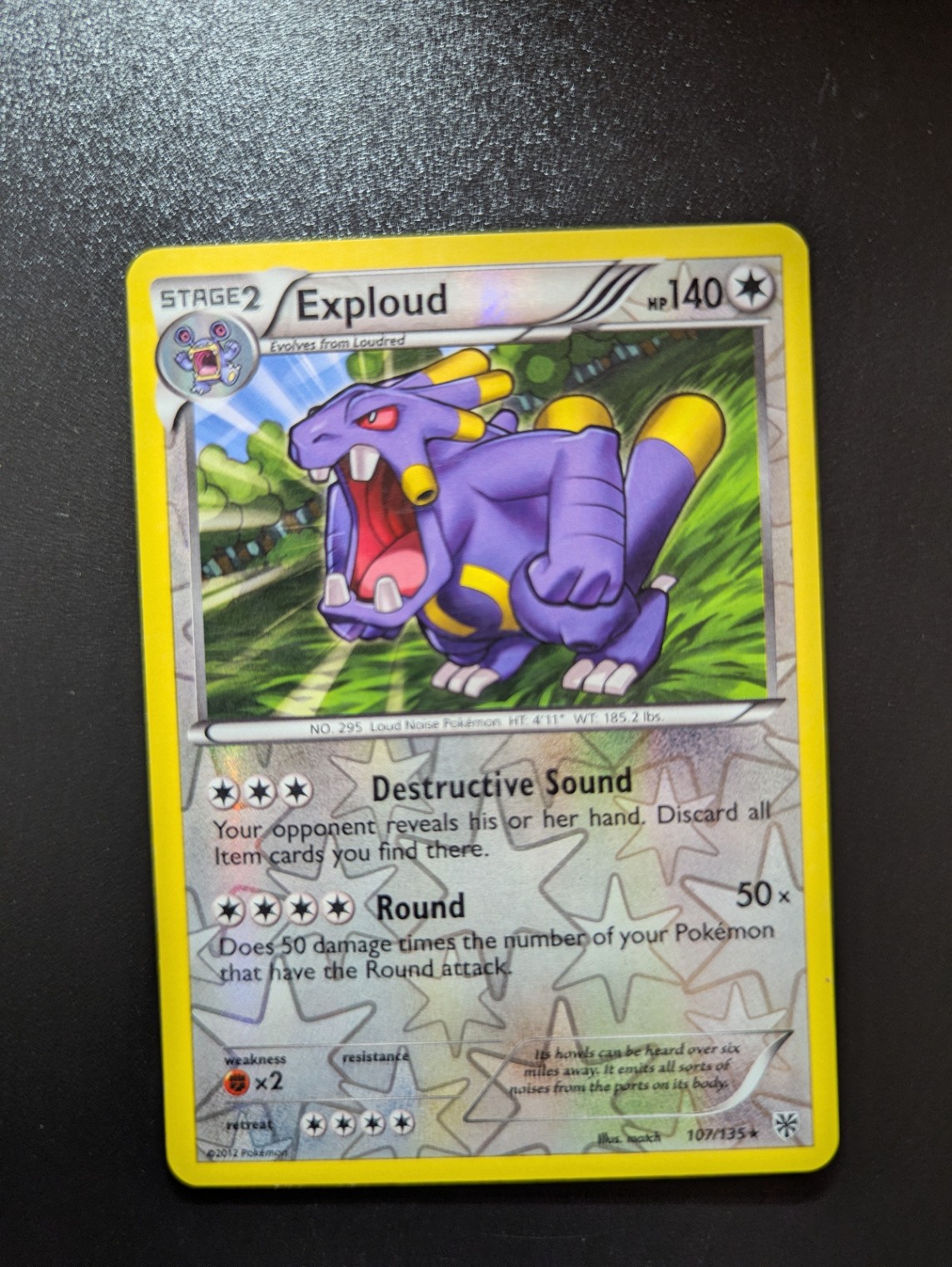 Exploud 107/135 Rare Plasma Storm Reverse Holo LP-NM