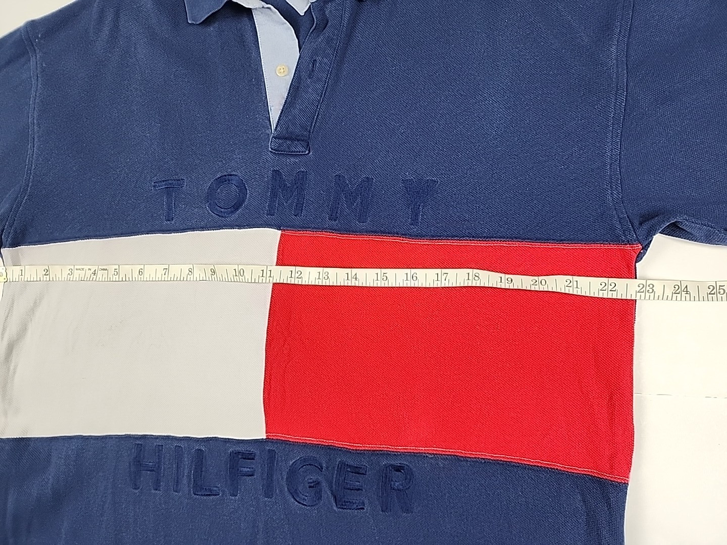 Vintage Tommy Hilfiger Polo Shirt Mens L Big Flag Embroidered Spell Out Logo thumbnail 16