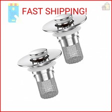 Bathroom Sink Drain Strainer, 2PCS Pop-up Sink Drain Strainer with Removable St