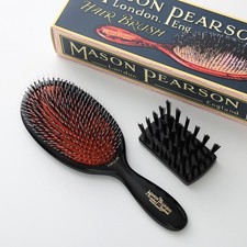Mason Pearson Hairbrush Popular Mix BN1 Dark Ruby with Cleaning Brush NEW F/S
