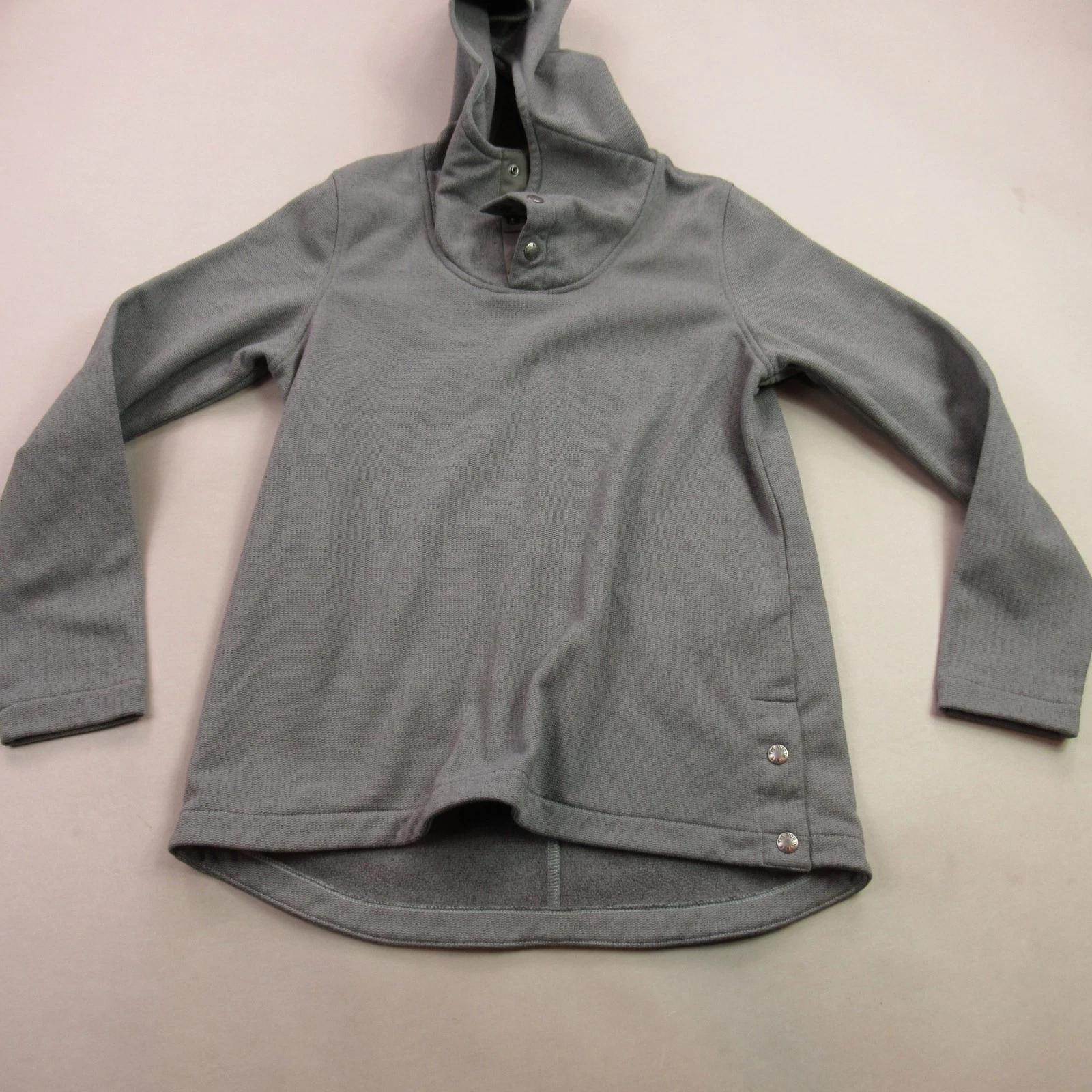 North Face Hoodie Womens Medium Long Sleeve Pullover Hooded 1/4 Snap Gray