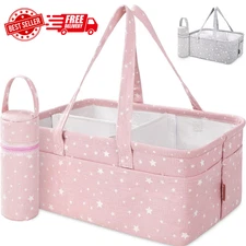 New Best Diaper Caddy Organizer Baby Shower Basket Large Nursery Storage Bin for