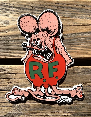 VINTAGE RATFINK R.F. RAT SERVICE OIL GAS STATION GASOLINE PUMP PORCELAIN SIGN