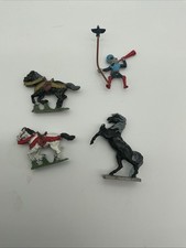 Vintage Lead Toy Soldiers Horses Lot Britains Style Metal Cavalry Figures