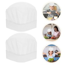 24pcs Disposable Chef Hat For Kids - White Kitchen Headgear For Baking Pizza