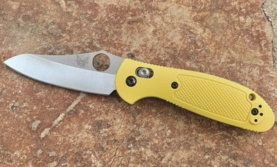 Benchmade USA 555 154CM Mini Griptilian Hollow Grind , Mel Pardue Folding Knife