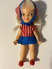 Vintage REMCO Heidi Pocketbook Doll MCM 1964 Waving Arm Red Dress