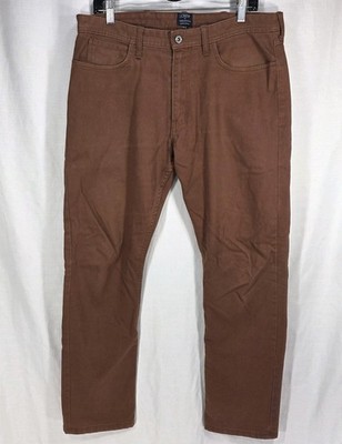 J Crew The Sutton Pants Men 34x32 Brown Corduroy Flannel Lined Style E3794