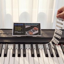 Piano Keyboard Note Labels for 88 Key Full Size, Removable Silicone Black White