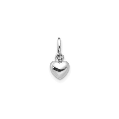 14k Weißgold Herz Anhänger Charm poliert minimalistisch Liebe Symbol für Frauen
