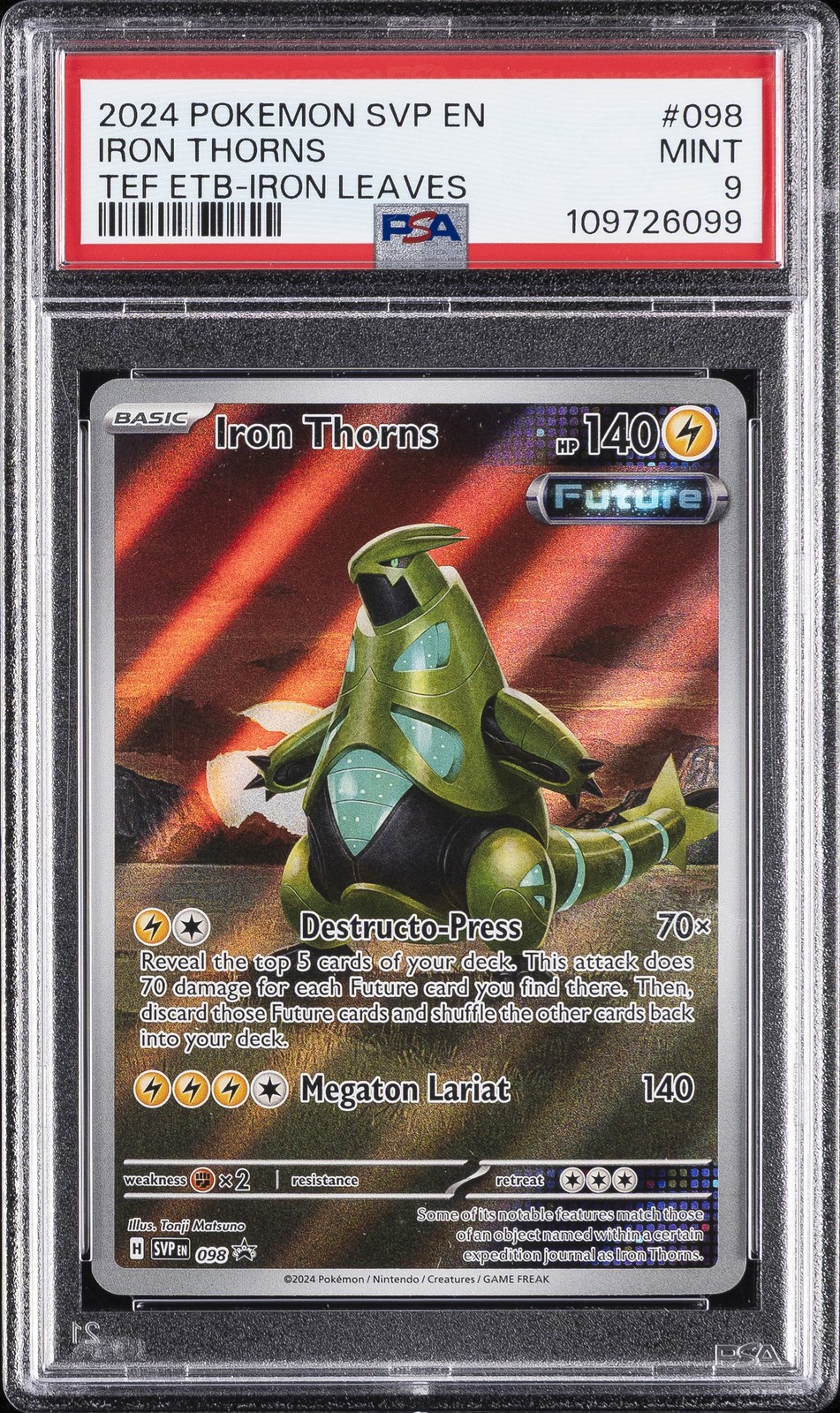 2024 POKEMON SVP EN-SV BLACK STAR PROMO #098 IRON THORNS PSA 9