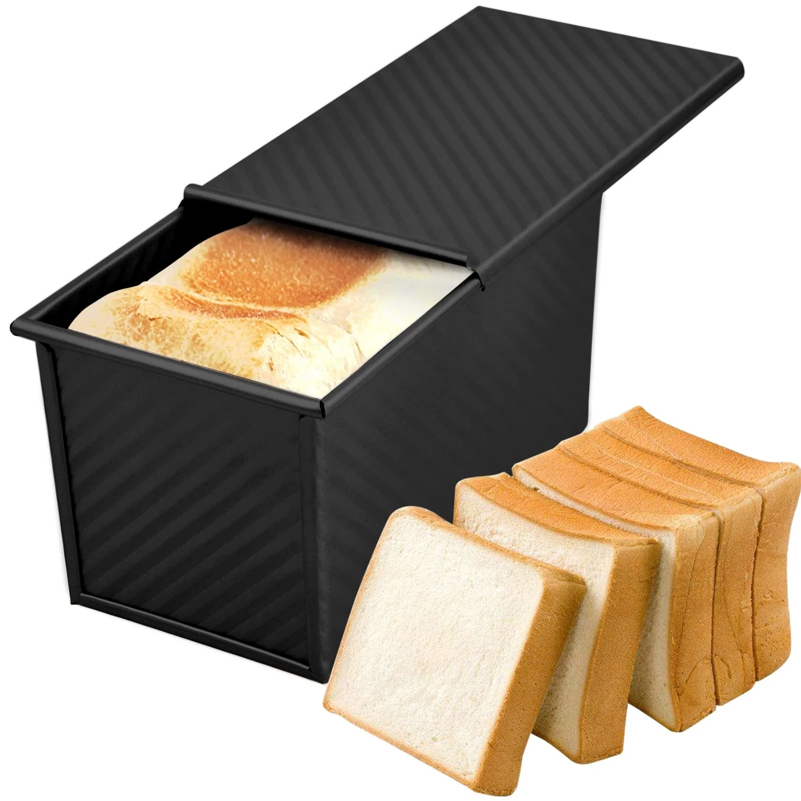 Toast Bread Baking Pan with Lid, Loaf Pan Bread Baking Pan Loaf Pan, 450g Box...