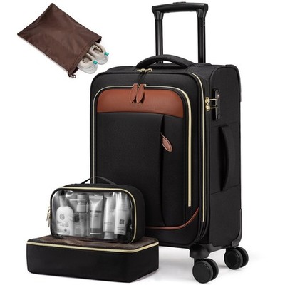 LOVEVOOK Carry on Luggage for Women and Men, Softside Suitcases with Daul Whe...