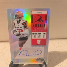 DENZEL WARD 2018 PANINI CONTENDERS OPTIC AUTOGRAPH AUTO ROOKIE CARD RC BROWNS. rookie card picture