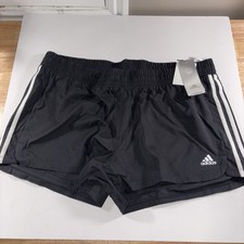 adidas Women's Pacer 3-Stripes Woven Shorts Black Size: XL NEW 