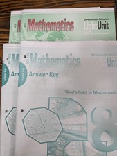 Mathematics 8 Christian Light Education (CLE) LU 802, 809 & Answer Keys 801-810-