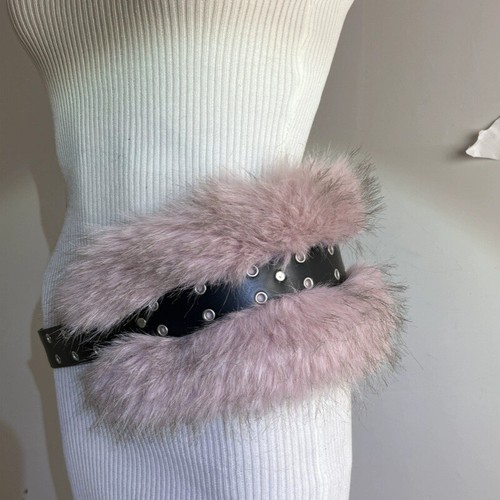 Ceinture en cuir fausse fourrure ceinture punk ceintures de taille pour robes et pantalons métal creux - Photo 5/18