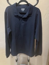 Izod Approved Schoolwear Polo Shirt Navy Blue Young Men  s L 38/39 LS NWT
