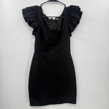 Lulus Woman’s Ruffle sleeve black mini dress Size XS