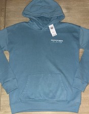 NWT ABERCROMBIE KIDS Relaxed Fit Blue Logo Popover HOODIE SWEATSHIRT Boy  s 15/16