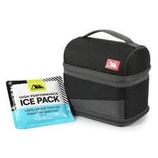 Zone Expandable Lunch Box with Ice Pack, Black/Gray