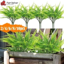 Plastic Lifelike Artificial Fern Foliage Bush Plants Indoor Outdoor Home Decor