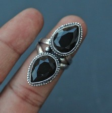 Black Onyx Gemstone 925 Sterling Silver Ring Handmade Jewelry Gift For Valentine