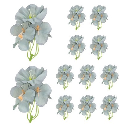 12Pcs Artificial Orchid Flowers for Centerpiece with Float, Blue