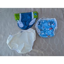 Baby Swim Diaper Covers 3 pc Lot Cloth Snaps Adjustable size 6mo S/M 10-20lbs