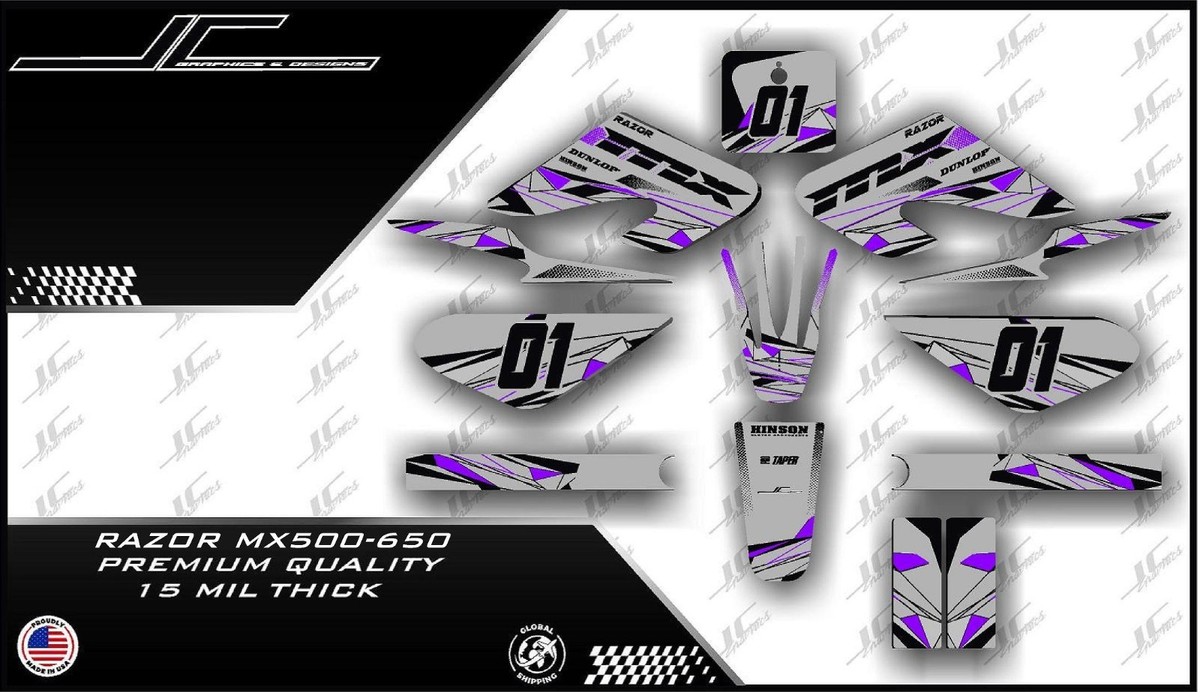 Razor MX500 MX650 graphics kit decals THICK AND HIGH GLOSS | eBay