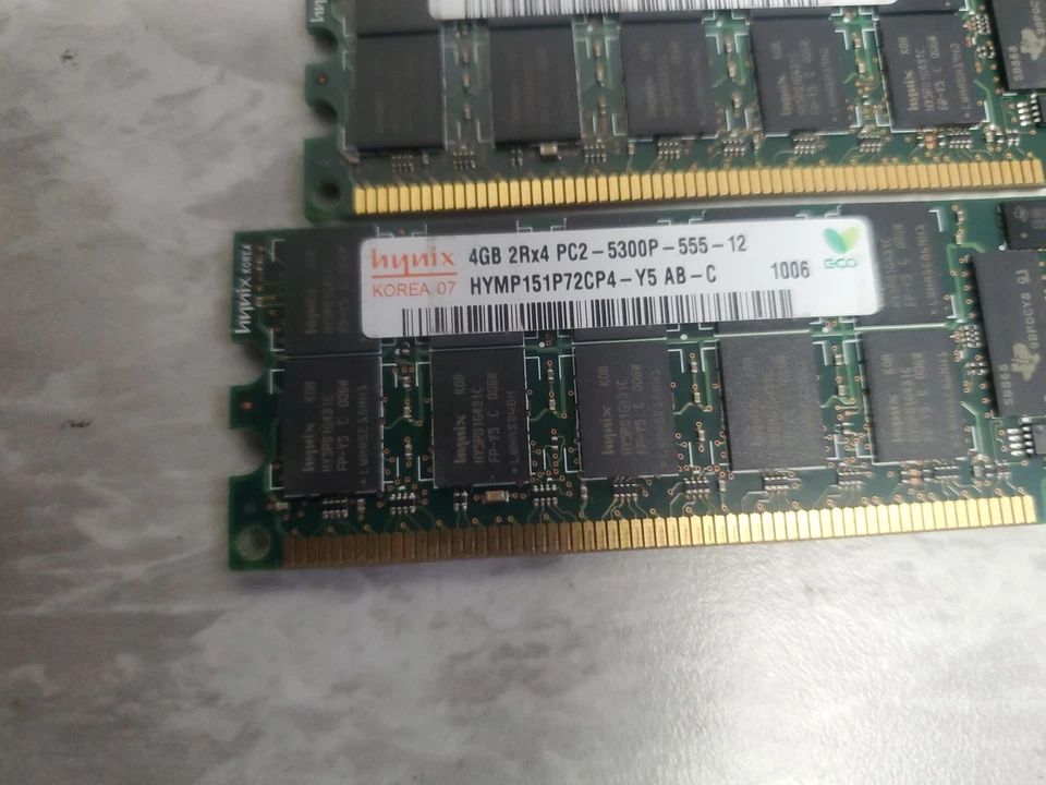 LOT OF 5  HYNIX 4GB 2Rx4  PC2-5300P-555-12  (5x 4gb=20gb) free ship - Image 2 of 3