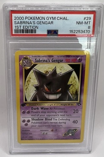 New ListingPokémon Sabrina's Gengar 29/132 Gym Challenge 1st Edition Rare Regular PSA 8