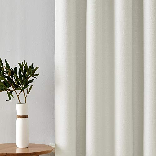 Linen 100% Blackout Curtains 2 Panels Set, Thermal Insulated Living Room - Picture 4 of 7