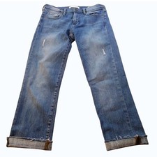 Banana Republic Women’s Jeans Size 27 Distressed Cuffed Straight Leg Denim