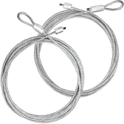 Blesseras 2 Pack 8 feet 6 inches Long 8.5 ft. cables for 7 foot Door, Chrome
