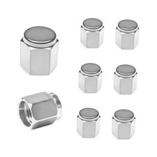 8 PCS Tire Valve Stem Caps, Aluminum Alloy Tire Valve Stem Protective Silver