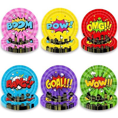 60pcs City Hero Theme Birthday Party Plates,Cartoon Birthday Party Decoration...