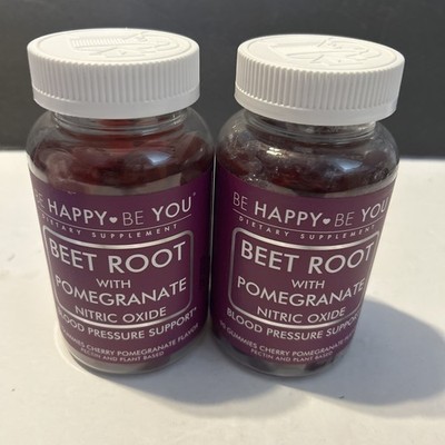 2x Be Happy Be You Beet Root Pomegranate Blood Pressure Support 90 Gummies 2026
