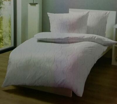Moonlight Feeling Satin Bettwäsche Set 2 teilig 135 x 200 cm Beige