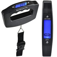 50KG DIGITAL TRAVEL PORTABLE HANDHELD WEIGHING LUGGAGE SCALES SUITCASE BAG