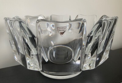 Orrefors Elegante Kristallvase - Zeitloses Design aus Schweden, Corona,70er